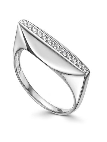 Crystal Encrusted Silver Ring, Ring Size: 7 / 17.5, image 