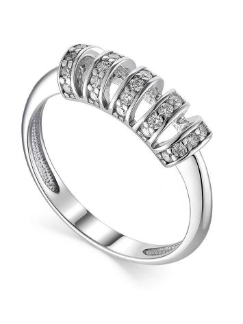 Sterling Silver Crystal Encrusted Ring, Ring Size: 5 / 15.5, image 