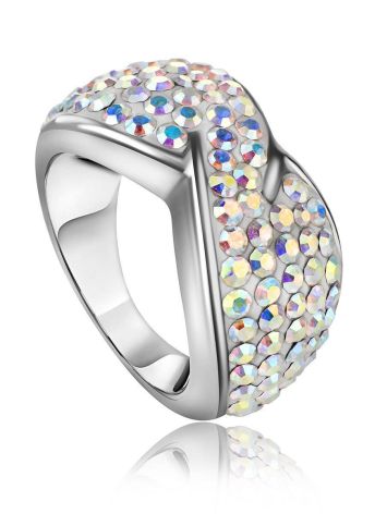 Chameleon Colored Crystal Ring In Sterling Silver The Eclat, Ring Size: 5 / 15.5, image 