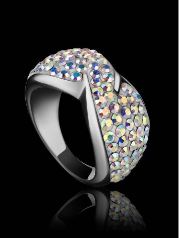 Chameleon Colored Crystal Ring In Sterling Silver The Eclat, Ring Size: 5 / 15.5, image , picture 2