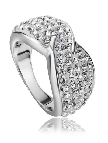 White Crystal Band Ring The Eclat, Ring Size: 5.5 / 16, image 
