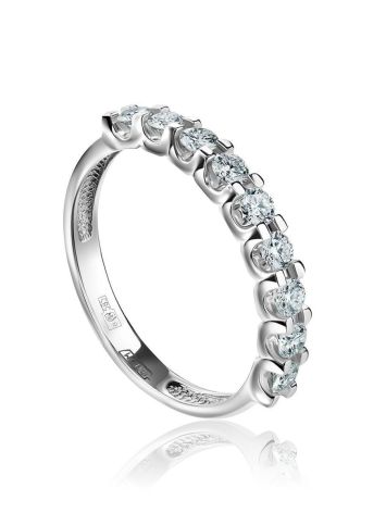 Diamond Row White Gold Ring, Ring Size: 6.5 / 17, image 