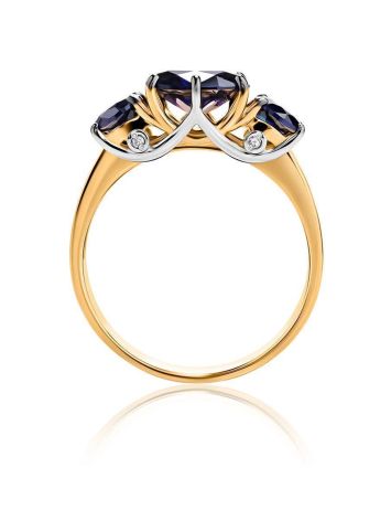 Golden Ring With Sapphires And Diamonds The Meramaid, Ring Size: 7 / 17.5, image , picture 3