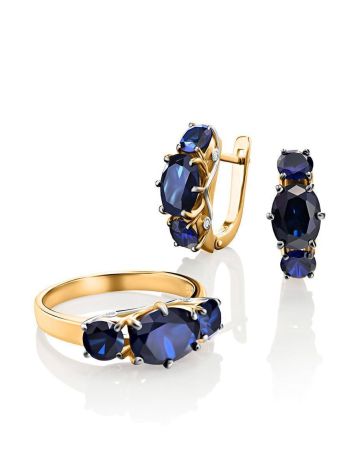 Golden Ring With Sapphires And Diamonds The Meramaid, Ring Size: 7 / 17.5, image , picture 5