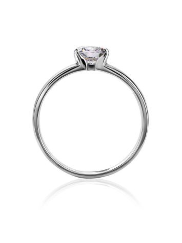 Solitaire Crystal Ring In Sterling Silver, Ring Size: 8.5 / 18.5, image , picture 3