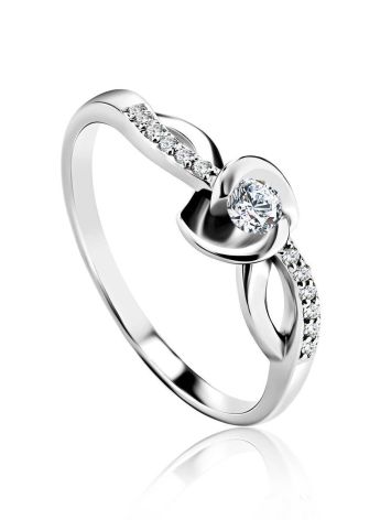 Refined White Gold Ring With Diamonds, Ring Size: 8 / 18, image 