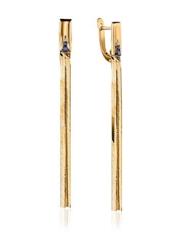 Golden Chain Dangles With Sapphires And Diamonds, image 