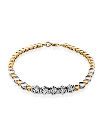 Two Toned Golden Bracelet With Diamonds, image 
