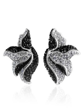 Crystal Floral Earrings In Sterling Silver The Jungle, image 
