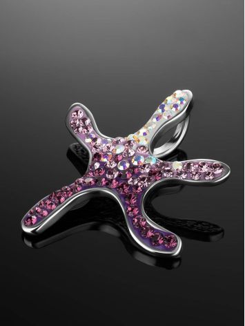 Silver Starfish Pendant With Multicolor Crystals The Jungle, image , picture 2