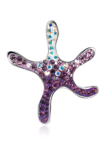 Silver Starfish Pendant With Multicolor Crystals The Jungle, image 