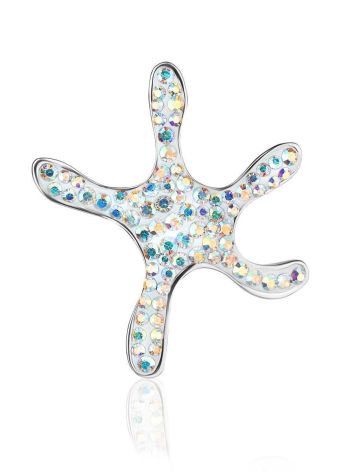 Silver Starfish Pendant With Chameleon Crystals The Jungle, image 