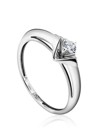 Solitaire Diamond Ring In White Gold, Ring Size: 7 / 17.5, image 