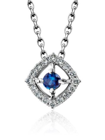 White Gold Pendant With Sapphire And Diamonds The Mermaid, image 
