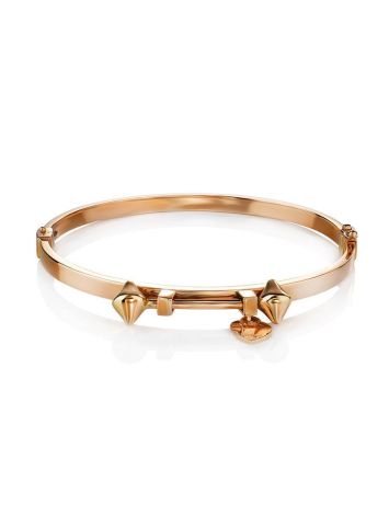 Golden Bangle Bracelet With Dangles, image 