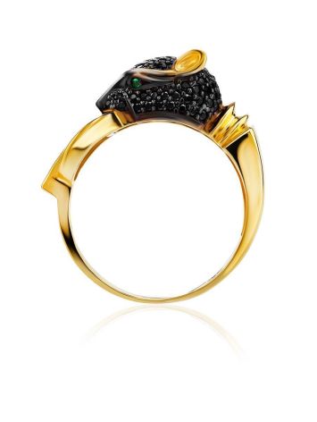 Golden Panther Ring With Crystals, Ring Size: 8 / 18, image , picture 3