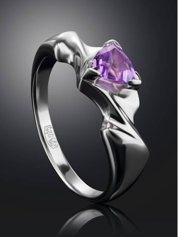 Silver Ring With Luminous Amethyst, Ring Size: 6.5 / 17, image , picture 2