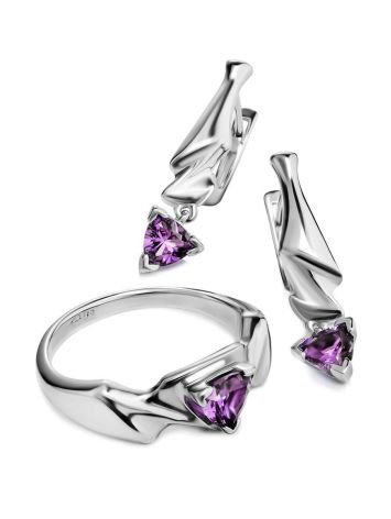 Silver Ring With Luminous Amethyst, Ring Size: 6.5 / 17, image , picture 4
