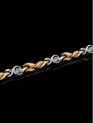 Two Toned Golden Bracelet With Crystals, image , picture 2