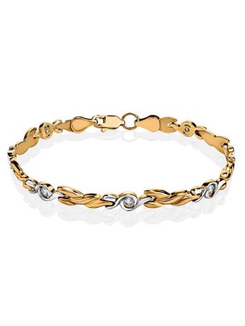 Two Toned Golden Bracelet With Crystals, image 