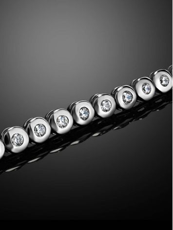 Golden Tennis Bracelet with White Crystals, image , picture 2