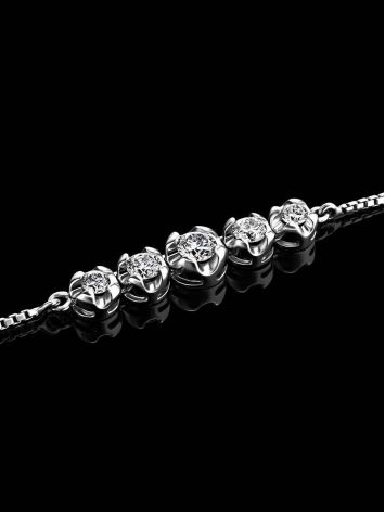 White Gold Chain Necklace With White Diamonds, image , picture 2
