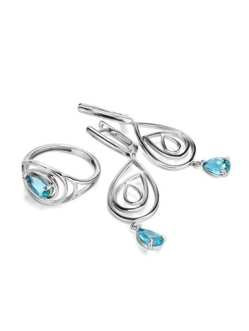 Sterling Silver Dangles With Synthetic Topaz, image , picture 4