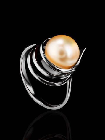 Sterling Silver Ring With Cultured Pearl The Serene, Ring Size: 6.5 / 17, image , picture 2