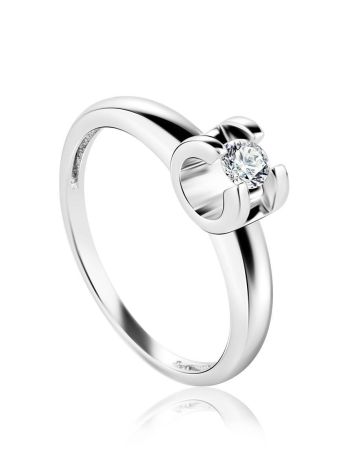 Solitaire Diamond Ring In White Gold, Ring Size: 6 / 16.5, image 