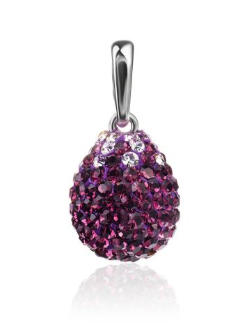 Silver Drop Pendant With Purple Crystals The Eclat, image 