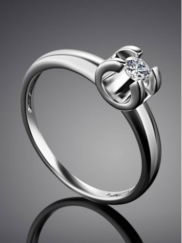 Solitaire Diamond Ring In White Gold, Ring Size: 6 / 16.5, image , picture 2