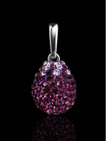 Silver Drop Pendant With Purple Crystals The Eclat, image , picture 2