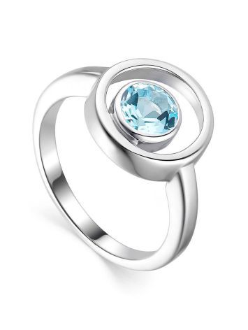 Sterling Silver Ring With Synthetic Topaz, Ring Size: 6 / 16.5, image 