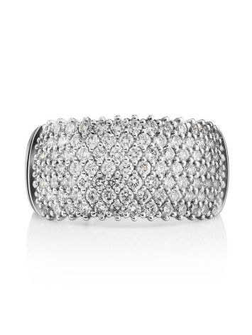 White Gold Band Ring With Diamonds, Ring Size: 8 / 18, image , picture 3