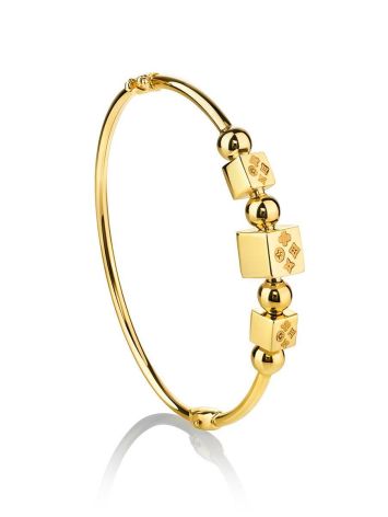 Yellow Gold Bangle Bracelet, image 