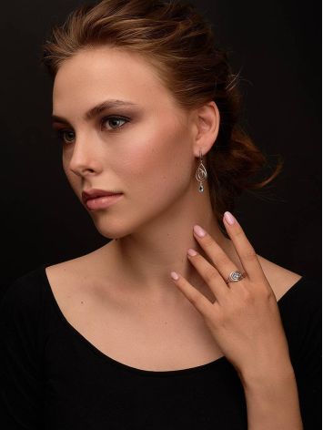 Silver Ring With Synthetic Topaz, Ring Size: 6.5 / 17, image , picture 3