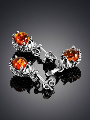 Tiny Amber Hedgehog Pendant, image , picture 6