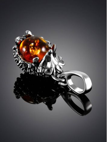 Tiny Amber Hedgehog Pendant, image , picture 3