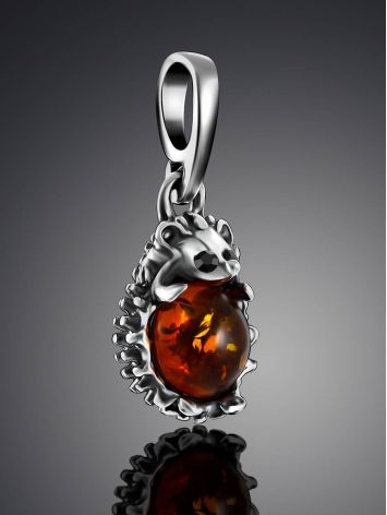 Tiny Amber Hedgehog Pendant, image , picture 2