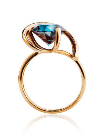 Golden Cocktail Ring With Synthetic Alexandrite, Ring Size: 7 / 17.5, image , picture 3