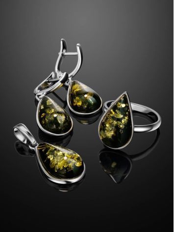 Silver Amber Drop Pendant The Pulse, image , picture 4