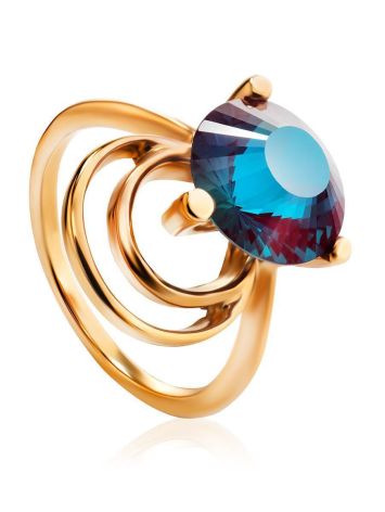 Golden Cocktail Ring With Alexandrite, Ring Size: 7 / 17.5, image 