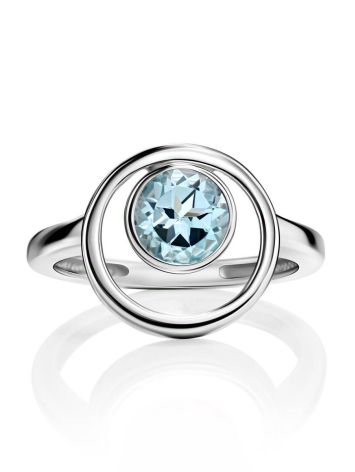 Sterling Silver Ring With Synthetic Topaz, Ring Size: 6 / 16.5, image , picture 4
