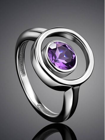 Stylish Silver Amethyst Ring, Ring Size: 8.5 / 18.5, image , picture 2