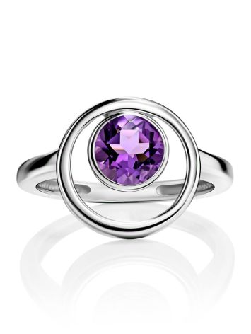 Stylish Silver Amethyst Ring, Ring Size: 8.5 / 18.5, image , picture 3