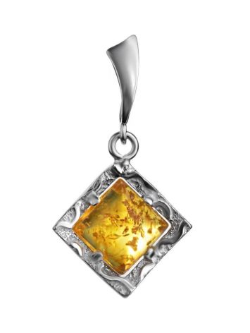 Geometric Silver Amber Pendant The Hermitage, image 