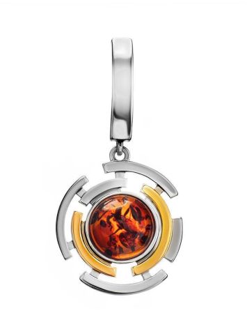 Gold Plated Silver Amber Pendant The Lumiere, image 