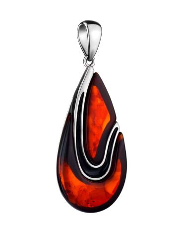 Cherry Amber Pendant In Sterling Silver The Sunrise, image 