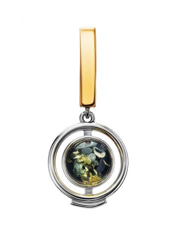 Green Amber Pendant In Gold Plated Silver The Lumiere, image 