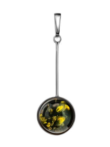 Green Amber Silver Pendant The Sorbonne, image 